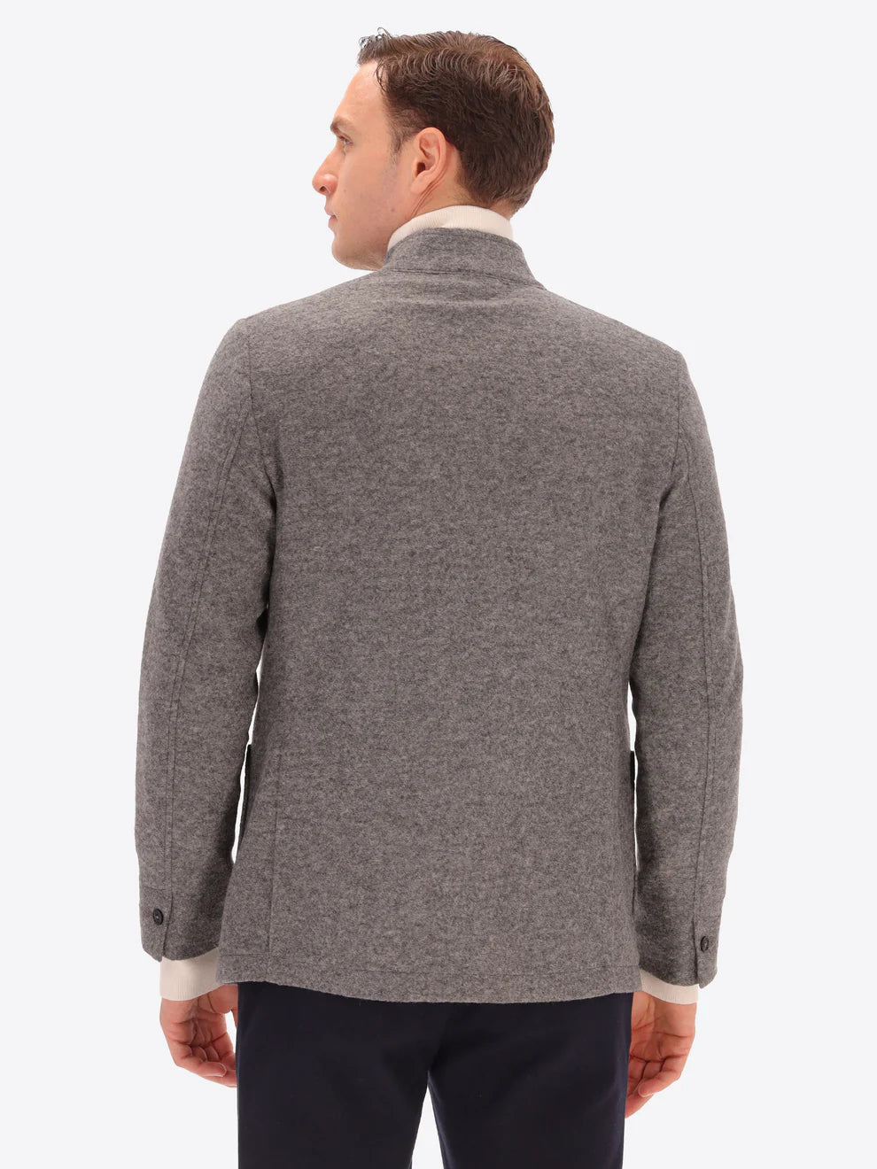 DISTRETTO 12 – SOLID AND MELANGE WOOL BLEND COREANA JACKET ISAIA