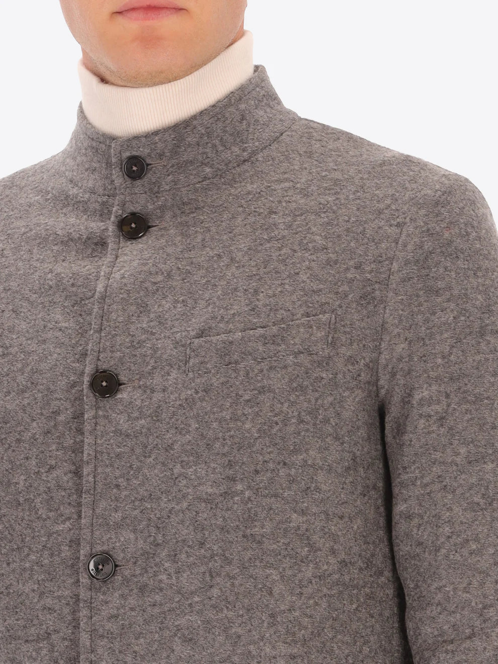 DISTRETTO 12 – SOLID AND MELANGE WOOL BLEND COREANA JACKET ISAIA