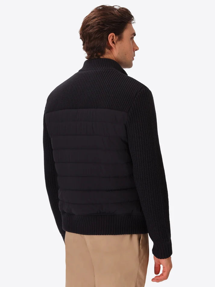 DISTRETTO 12 – QUILTED TECHNICAL HIGH NECK BOMBER MONDRIAN WITH KNITTED SLEEVES
