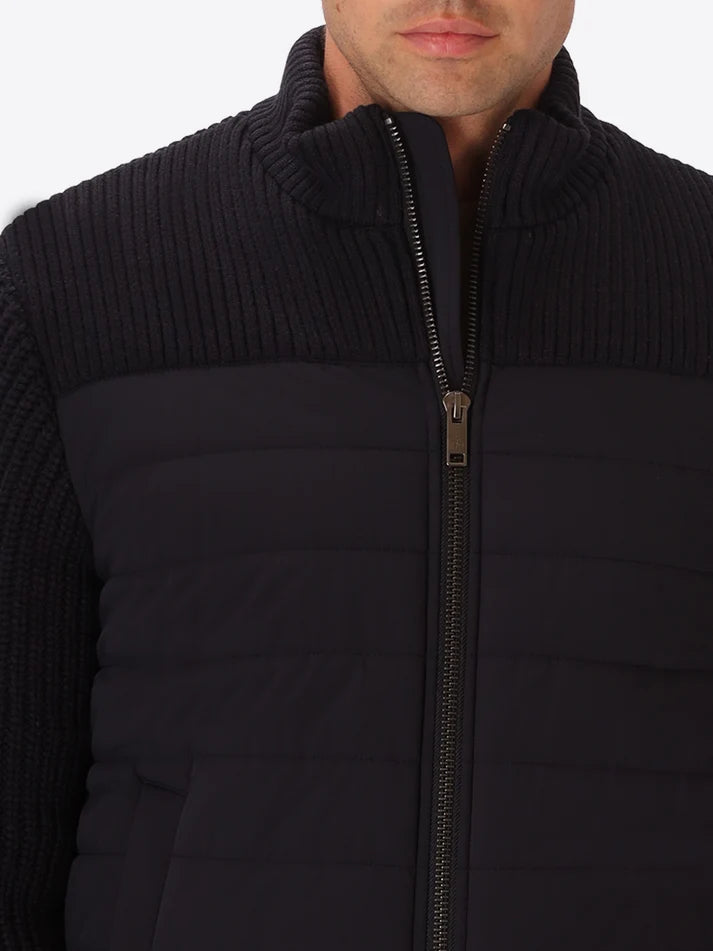 DISTRETTO 12 – QUILTED TECHNICAL HIGH NECK BOMBER MONDRIAN WITH KNITTED SLEEVES