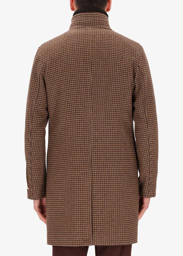 DISTRETTO 12 – HOUNDSTOOTH WOOL PADDED COAT GIANDUIA