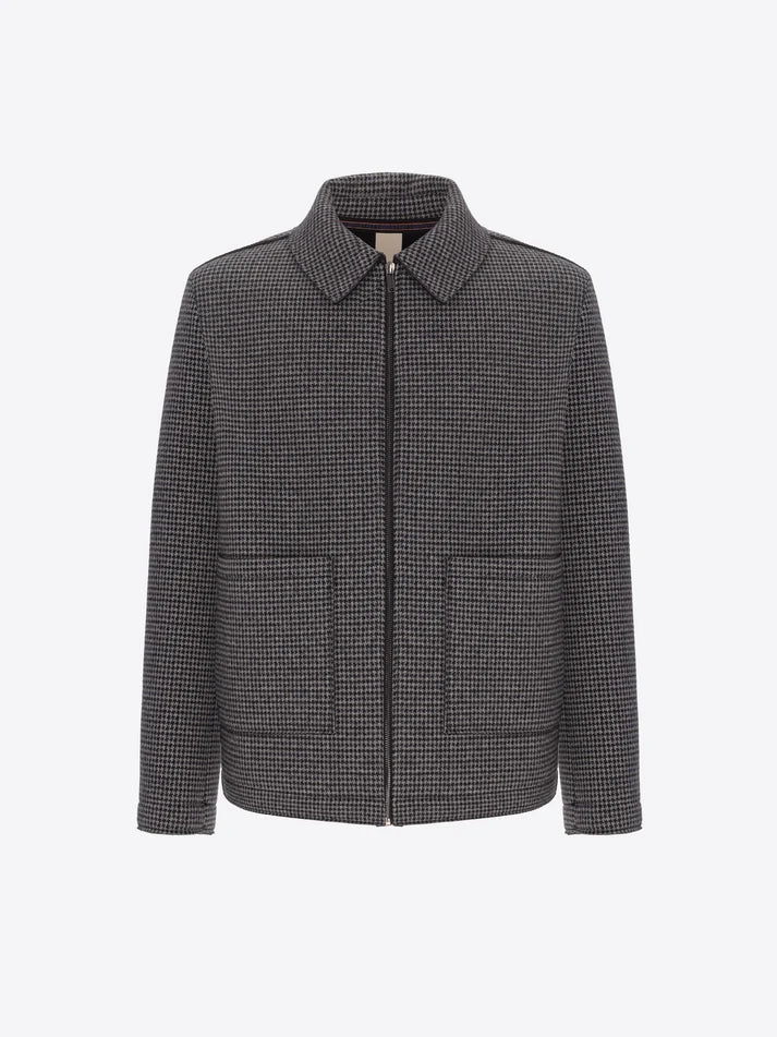 DISTRETTO 12 – MICRO-CHECK COTTON BLEND AVIATOR JACKET RAFFAELLO