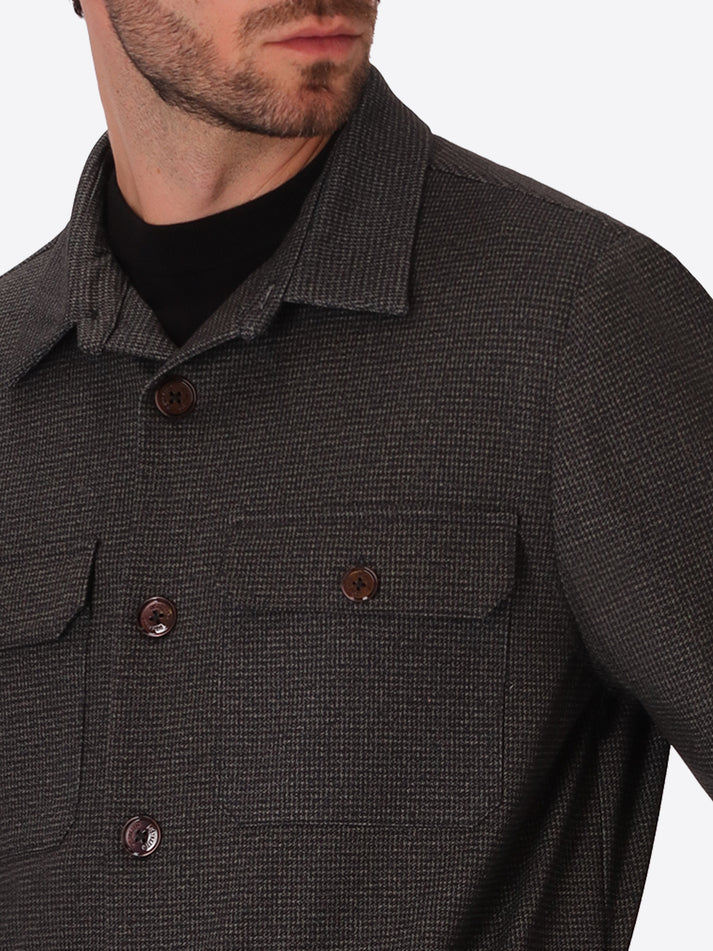 DISTRETTO 12 – MILANO-JERSEY HOUNDSTOOTH SHIRT JACKET ALLORI