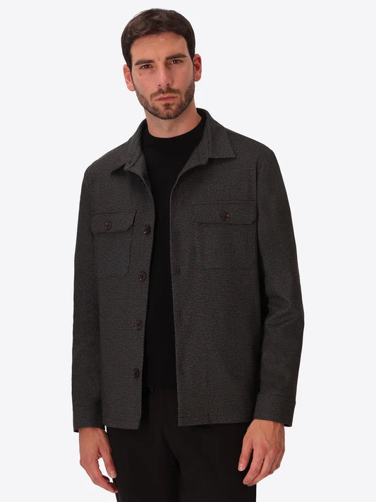 DISTRETTO 12 – MILANO-JERSEY HOUNDSTOOTH SHIRT JACKET ALLORI