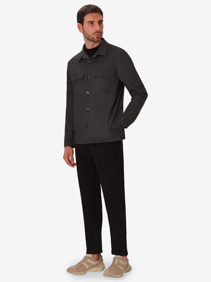 DISTRETTO 12 – MILANO-JERSEY HOUNDSTOOTH SHIRT JACKET ALLORI
