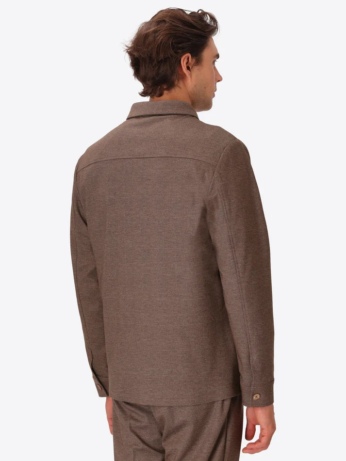 DISTRETTO 12 – MILANO-JERSEY PRINCE-OF-WALES CHECK SHIRT JACKET CARRACI