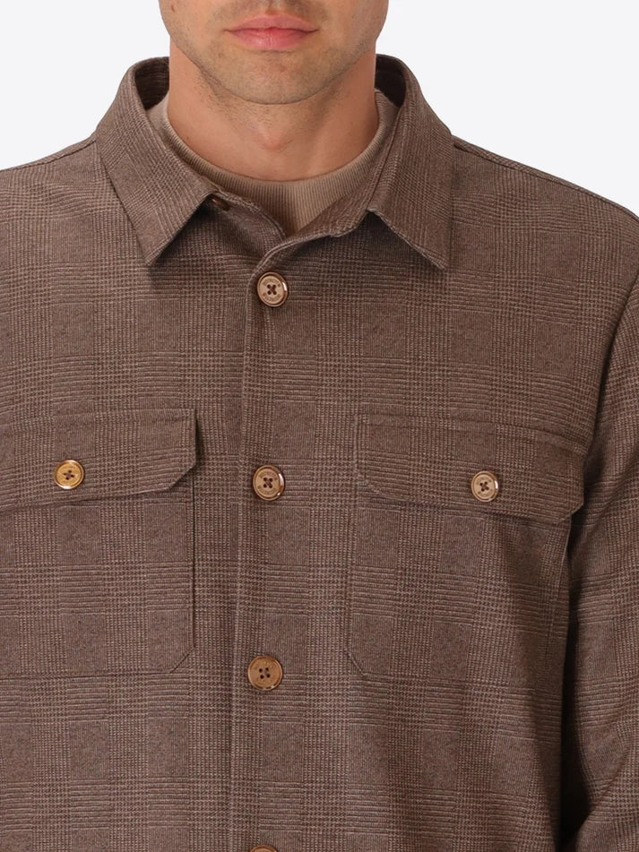 DISTRETTO 12 – MILANO-JERSEY PRINCE-OF-WALES CHECK SHIRT JACKET CARRACI