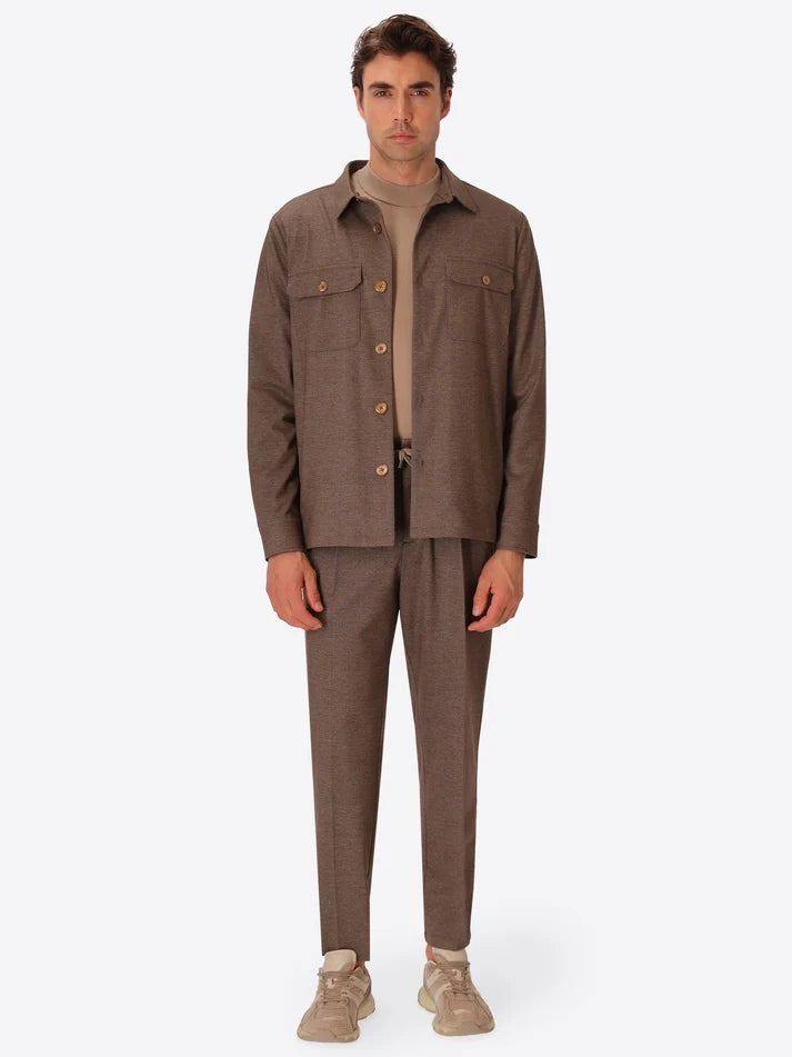 DISTRETTO 12 – MILANO-JERSEY PRINCE-OF-WALES CHECK SHIRT JACKET CARRACI