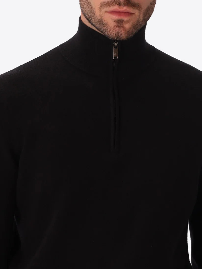 DISTRETTO 12 - VISCOSE-BLEND TURTLE NECK HALF ZIP AYRES