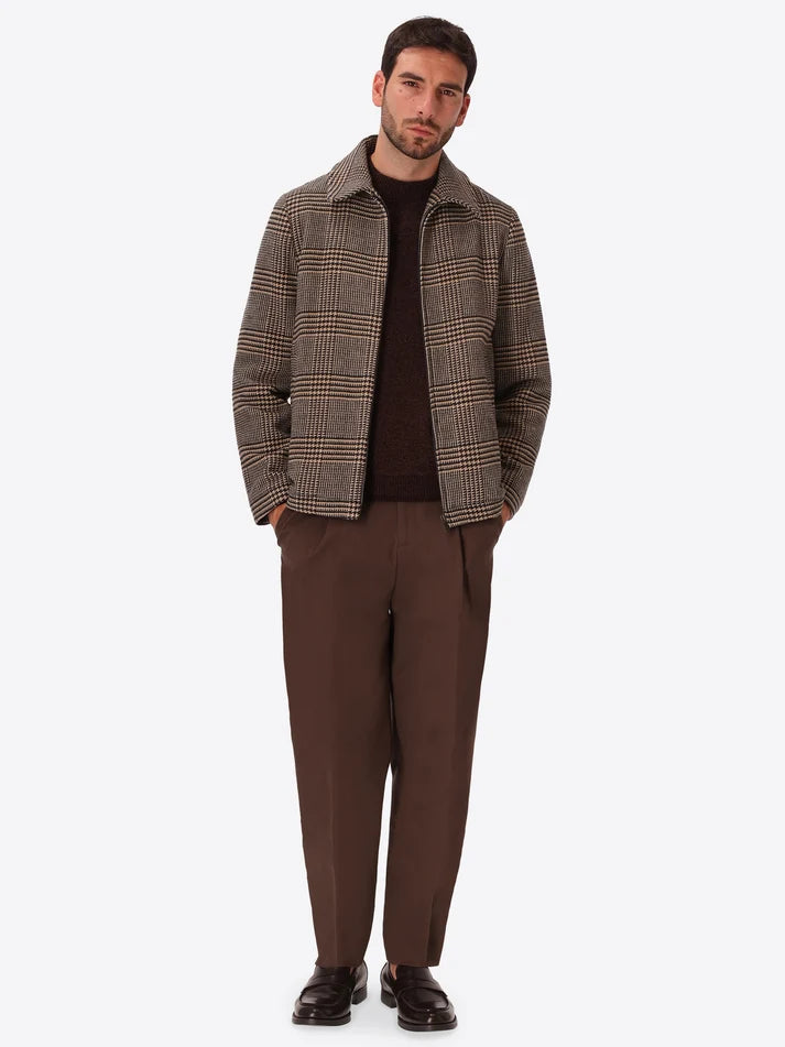 DISTRETTO 12 – TARTAN WOOL-BLEND AVIATOR JACKET TIBERIO
