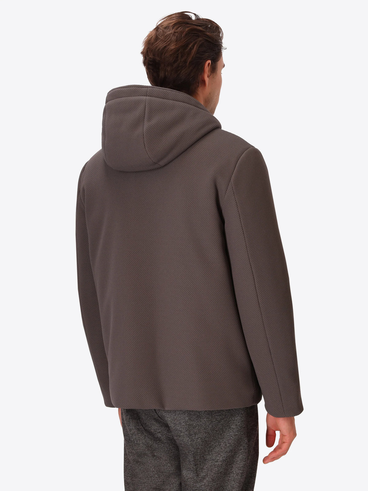 DISTRETTO 12 - TECHNICAL PIQUET-EFFECT HOODED JACKET VINCES