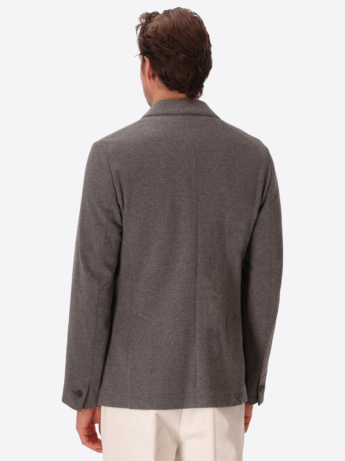 DISTRETTO 12 – DOUBLE BREASTED DOT TEXTURED WARM-TOUCH JACKET BESCAR
