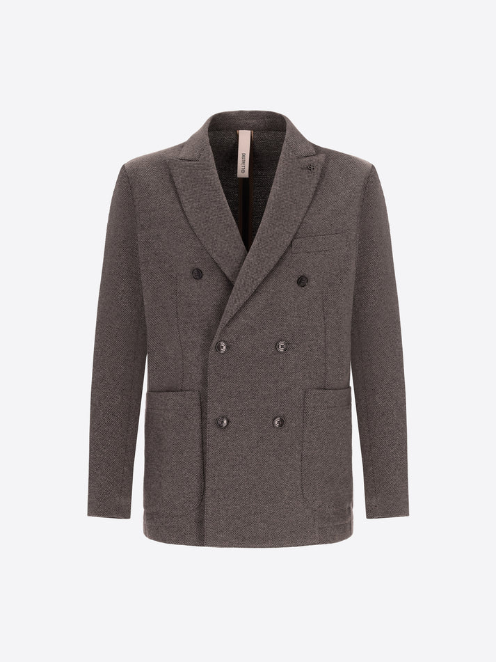 DISTRETTO 12 – DOUBLE BREASTED DOT TEXTURED WARM-TOUCH JACKET BESCAR