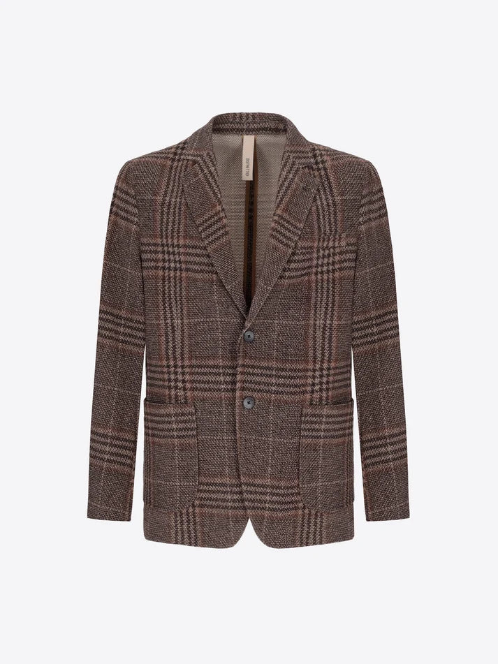 DISTRETTO 12 – TEXTURED PIN-DOT TARTAN-PRINT JACKET PICASSO