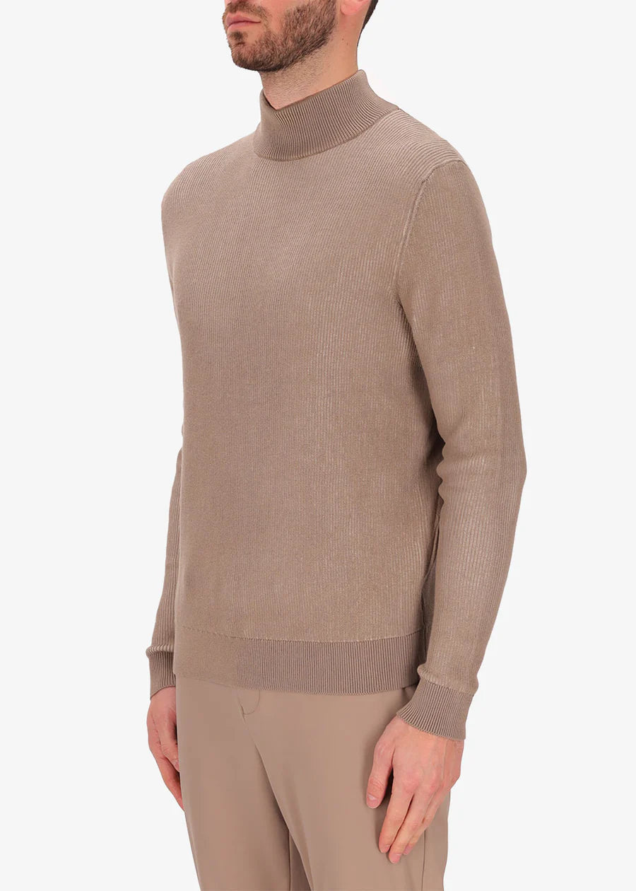 DISTRETTO 12 – TWO-TONE RIBBED MOCK NECK SWEATER RIBS