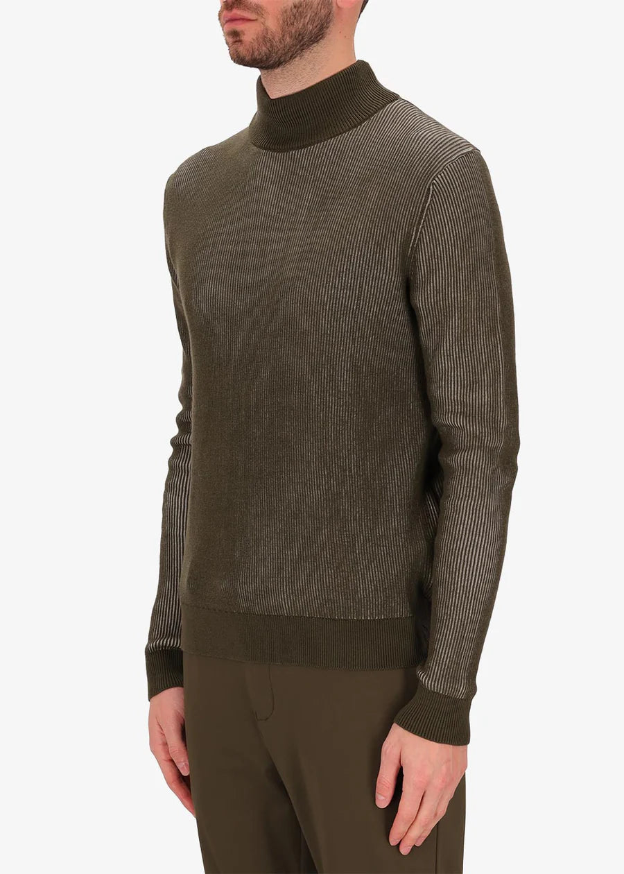 DISTRETTO 12 – TWO-TONE RIBBED MOCK NECK SWEATER RIBS