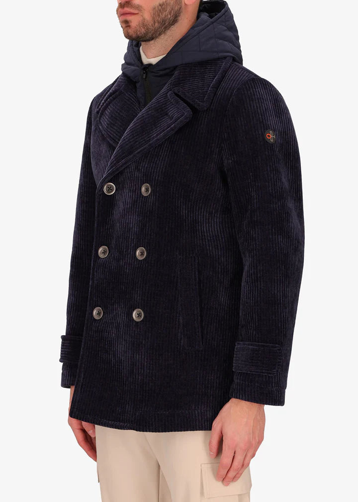 DISTRETTO 12 – VELVET CHENILLE DOUBLE BREASTED PEACOAT ALBA