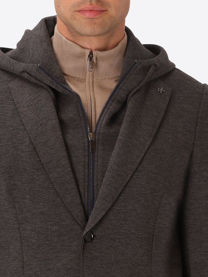 DISTRETTO 12 – VISCOSE BLEND JACKET PINTURICCHIO WITH DETACHABLE HOOD