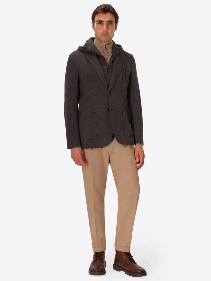 DISTRETTO 12 – VISCOSE BLEND JACKET PINTURICCHIO WITH DETACHABLE HOOD