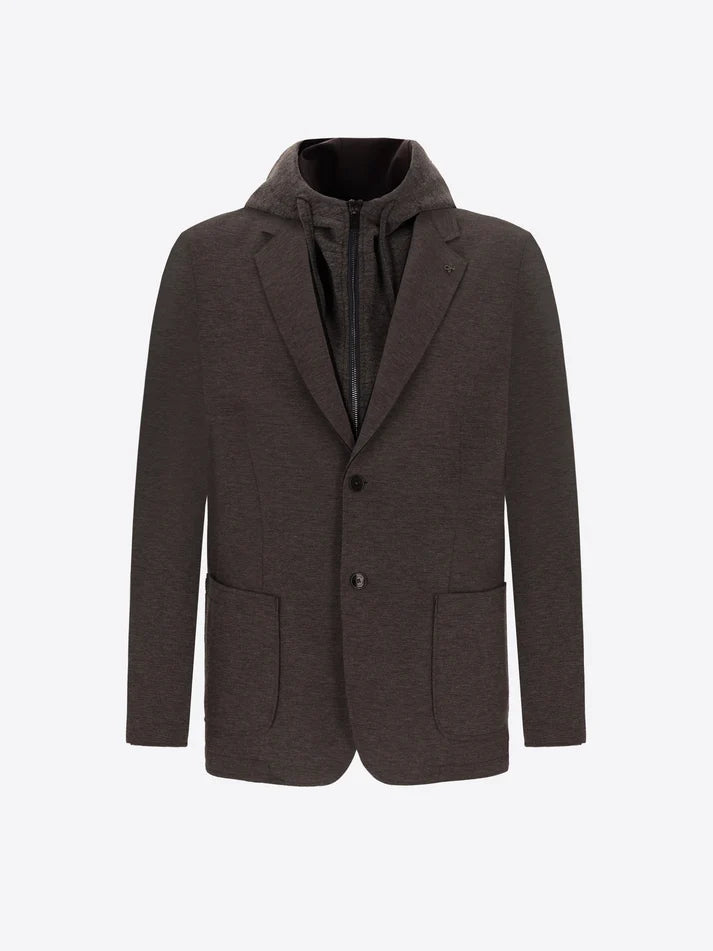 DISTRETTO 12 – VISCOSE BLEND JACKET PINTURICCHIO WITH DETACHABLE HOOD