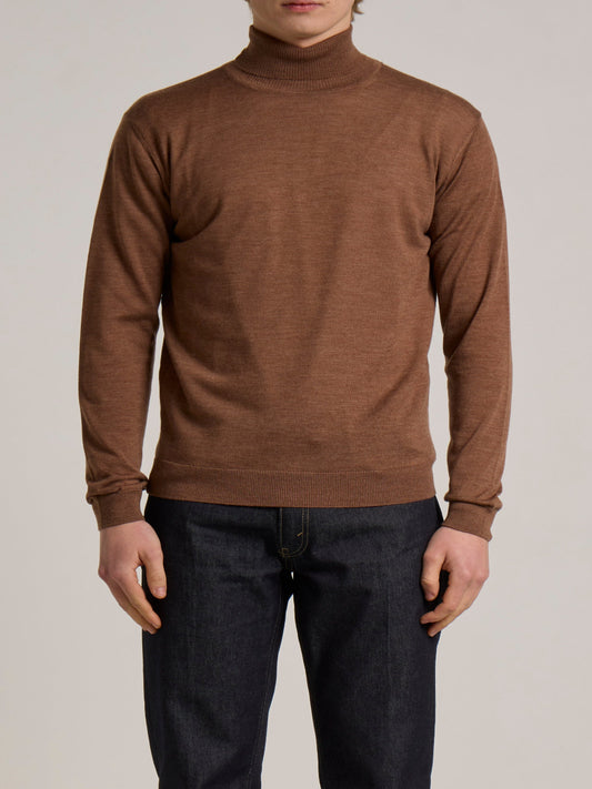 WOOL&CO – THIN EXTRAFINE MERINO WOOL TURTLE NECK SWEATER