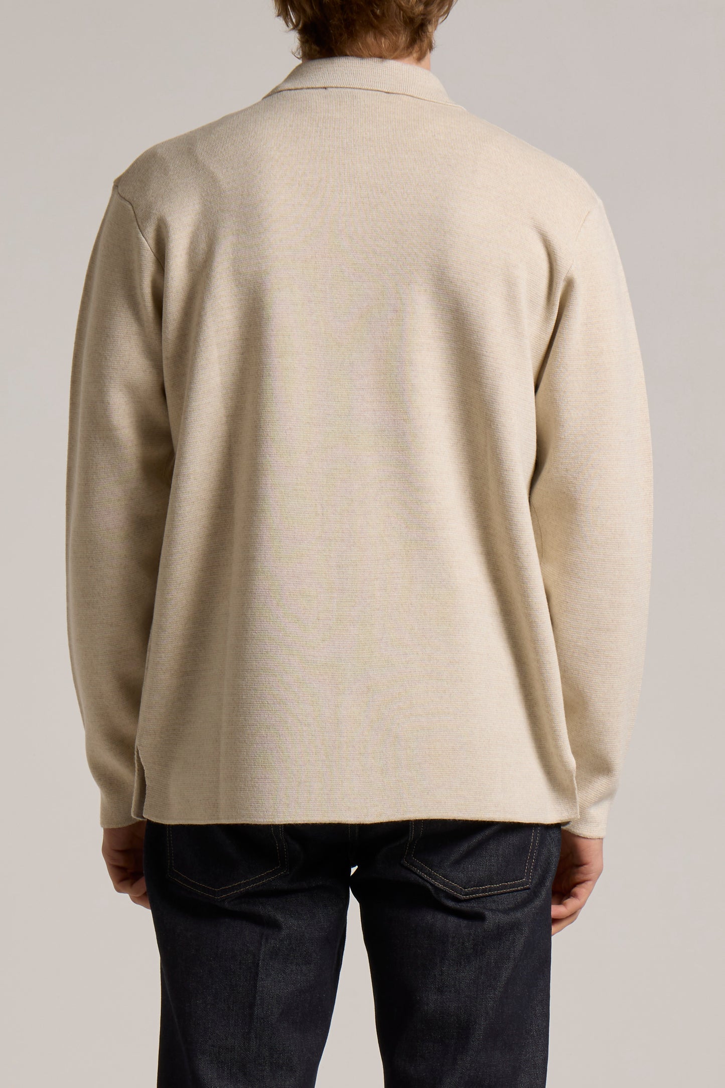 WOOL&CO – MERINOS WOOL POLO NECK SHIRT WITH TONE ON TONE BUTTONS