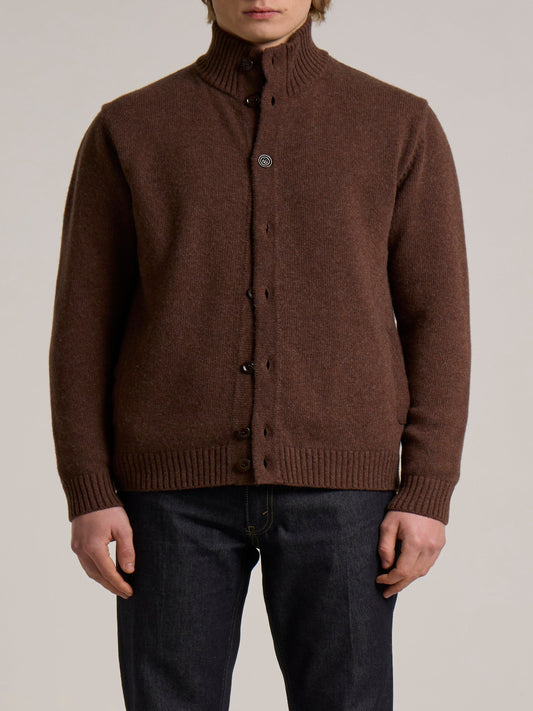 WOOL&CO – LAMBSWOOL HALF NECK JACKET WITH TONE ONE TONE BUTTONS