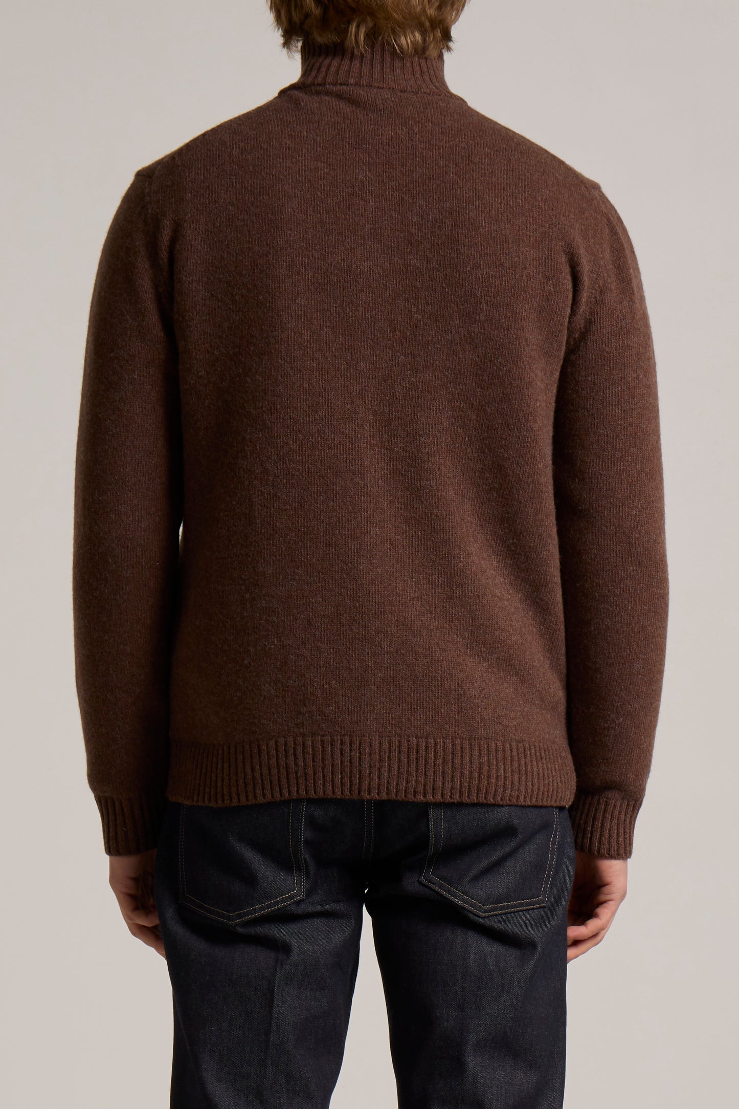 WOOL&CO – LAMBSWOOL HALF NECK JACKET WITH TONE ONE TONE BUTTONS