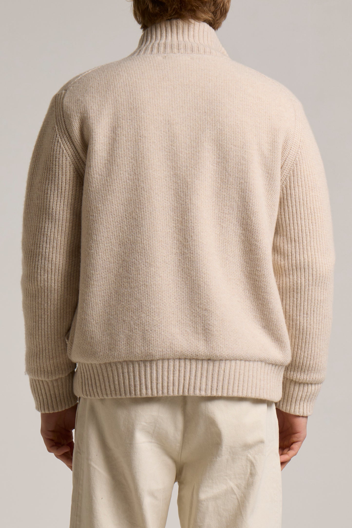 WOOL&CO - LAMBSWOOL FULL ZIP JACKET WITH FUR LINING