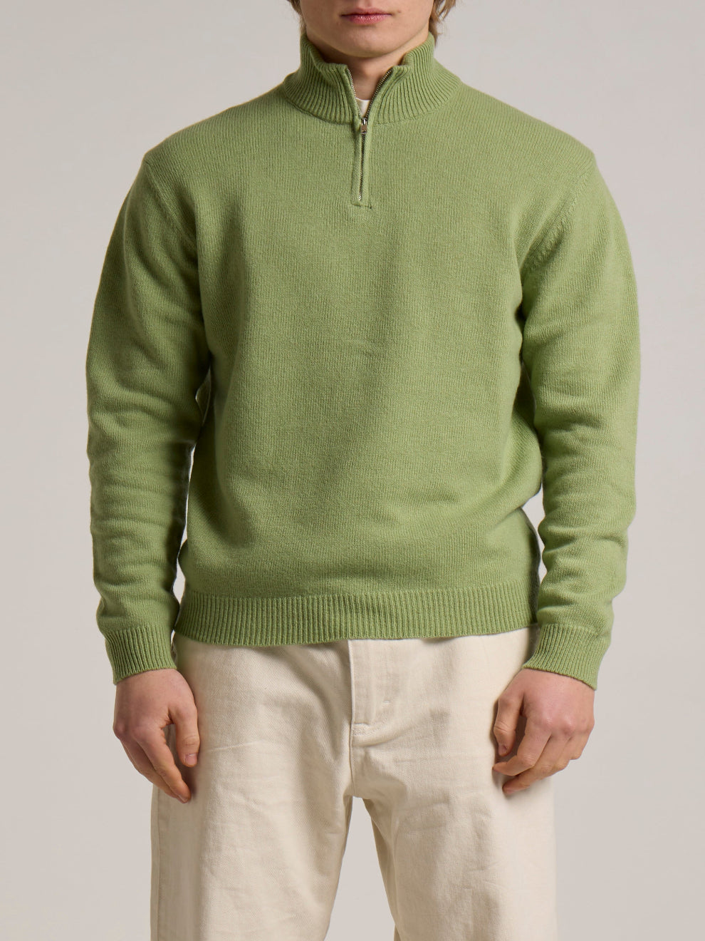 WOOL&CO – LAMBSWOOL ZIPPED HALF NECK SWEATER