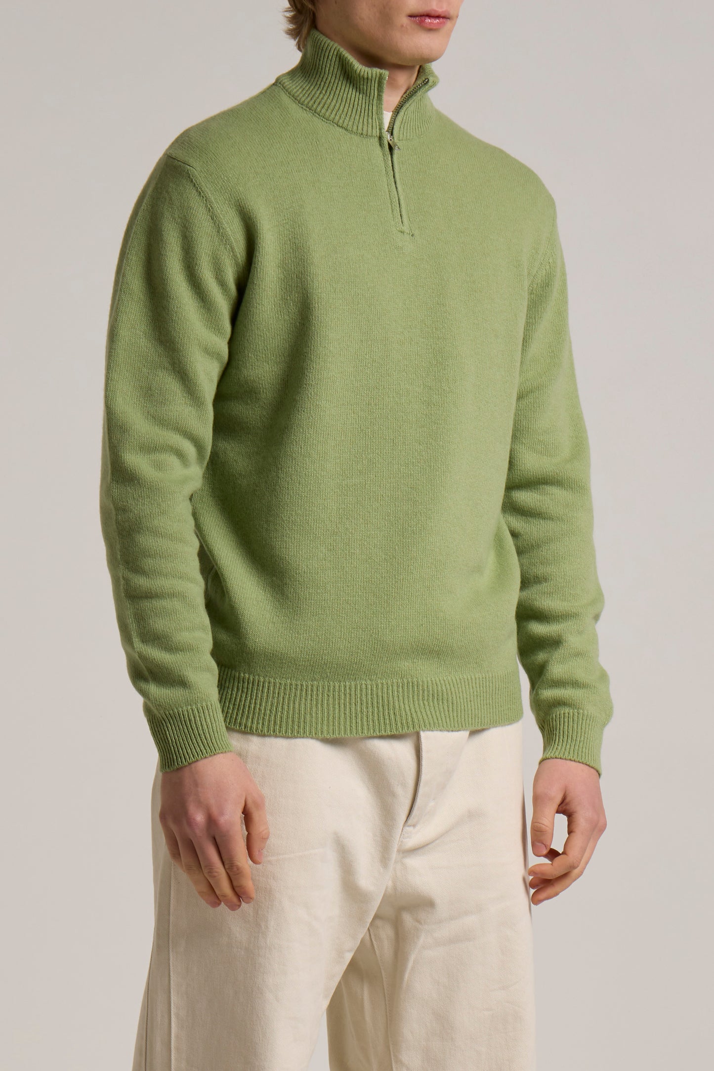 WOOL&CO – LAMBSWOOL ZIPPED HALF NECK SWEATER