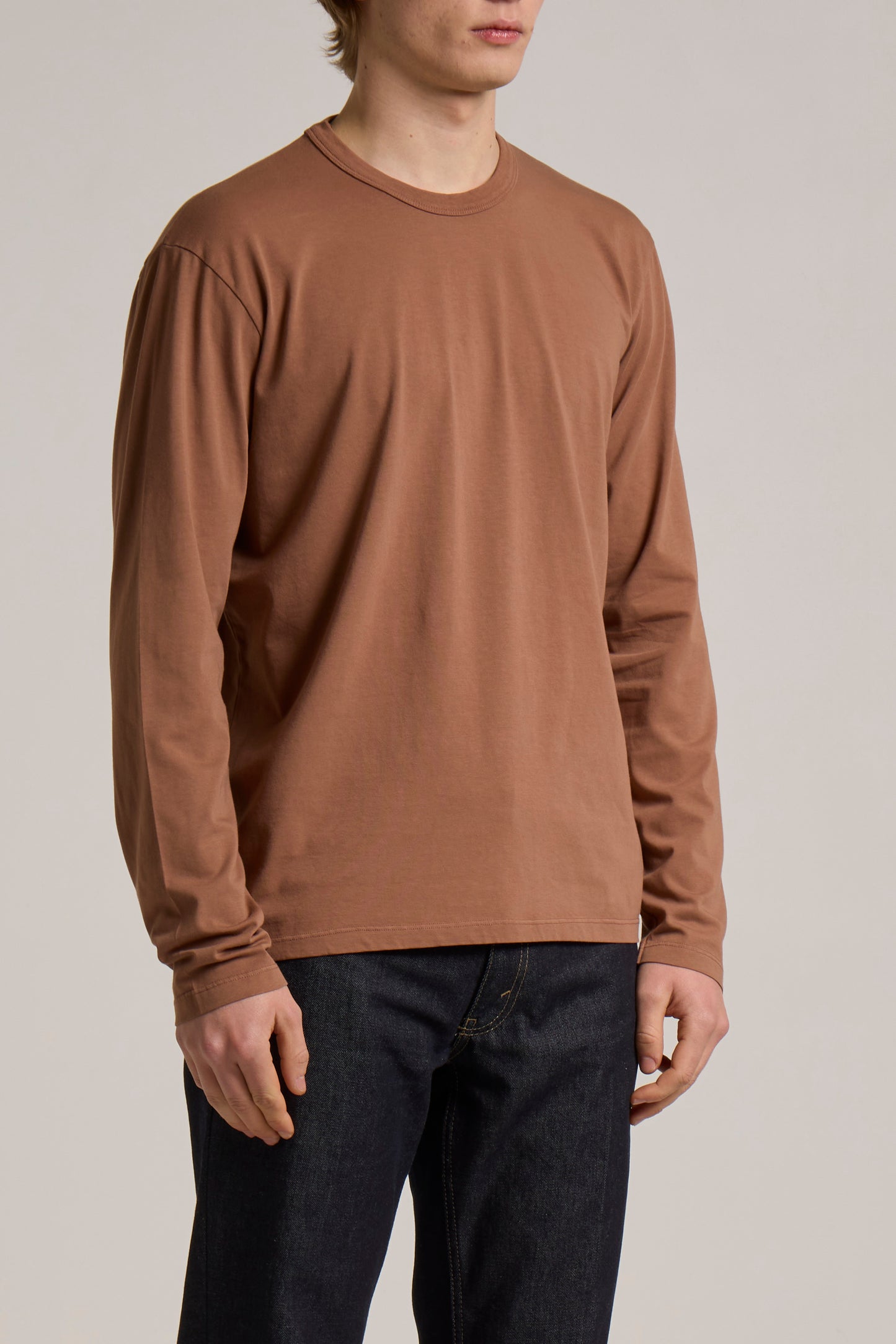 WOOL&CO – SOFT TOUCH COTTON ELASTANE LONG SLEEVES CREW NECK T-SHIRT