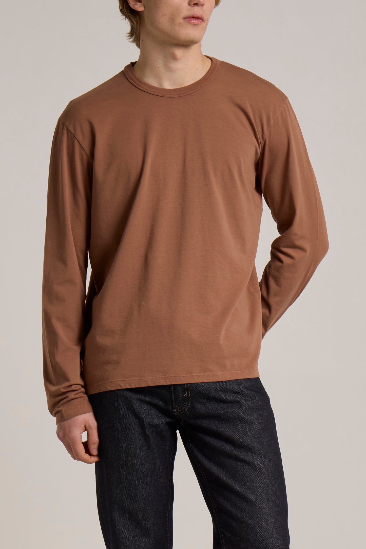 WOOL&CO – SOFT TOUCH COTTON ELASTANE LONG SLEEVES CREW NECK T-SHIRT