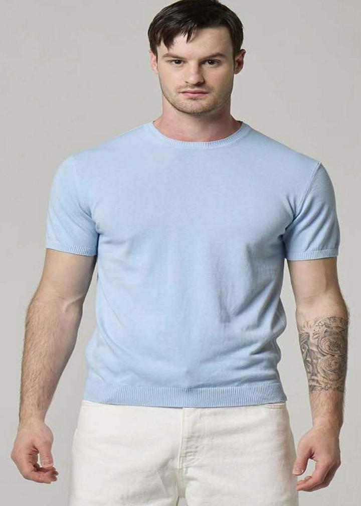 WOOL&CO - SHORT SLEEVES CREW NECK SWEATER