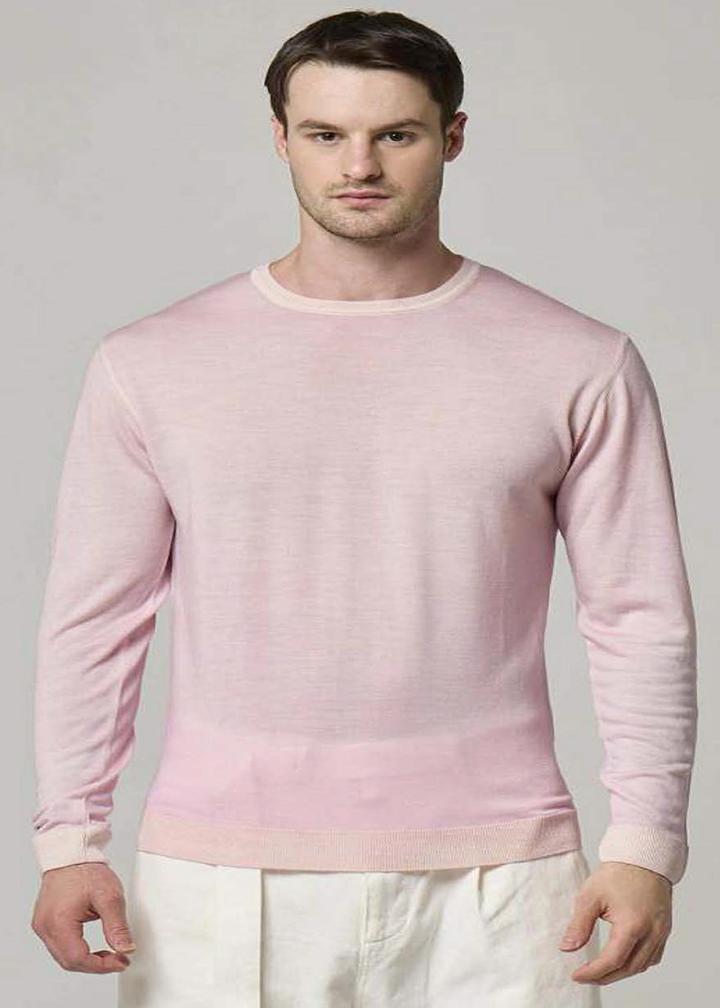 WOOL&CO - MERINO WOOL SINGLE JERSEY CREW NECK SWEATER