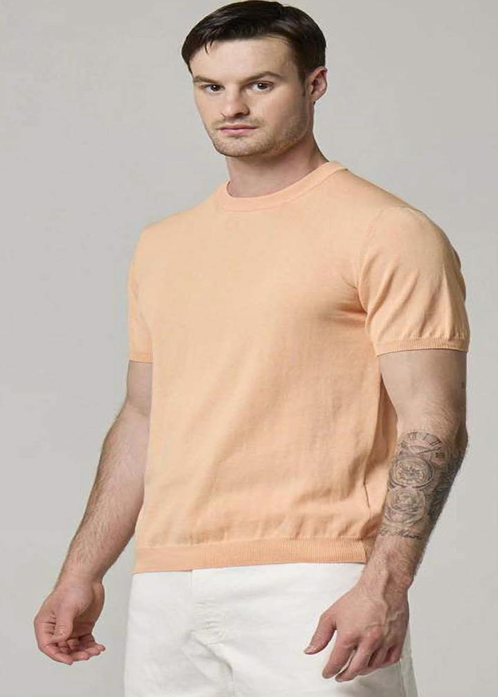 WOOL&CO - SHORT SLEEVES CREW NECK SWEATER