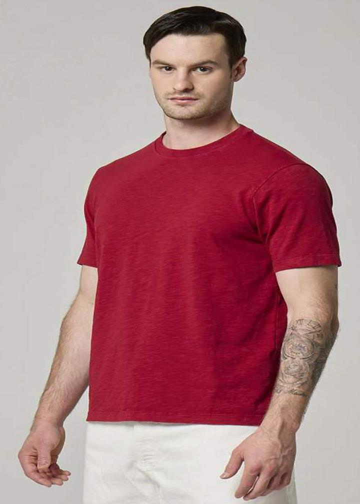 WOOL&CO - SHORT SLEEVED FLAT SEAM FINISHING CREW NECK T-SHIRT