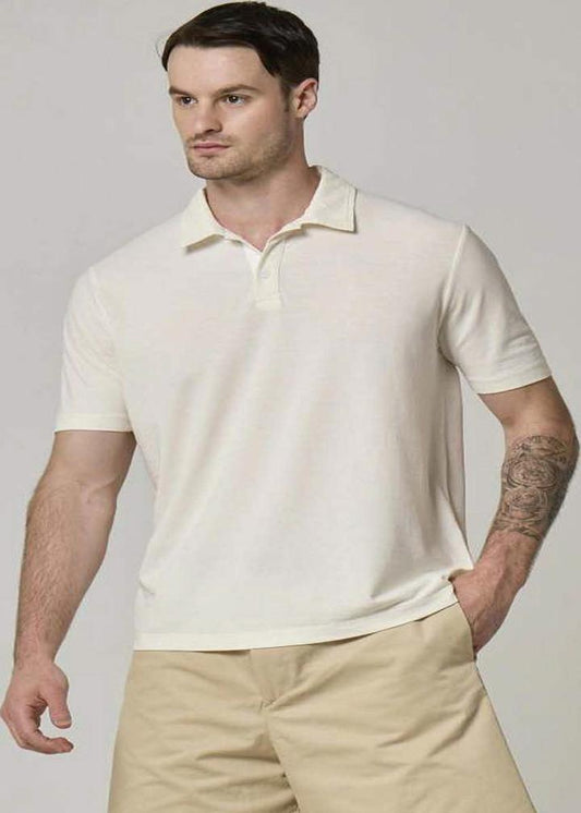 WOOL&CO - SHORT SLEEVES POLO NECK T-SHIRT