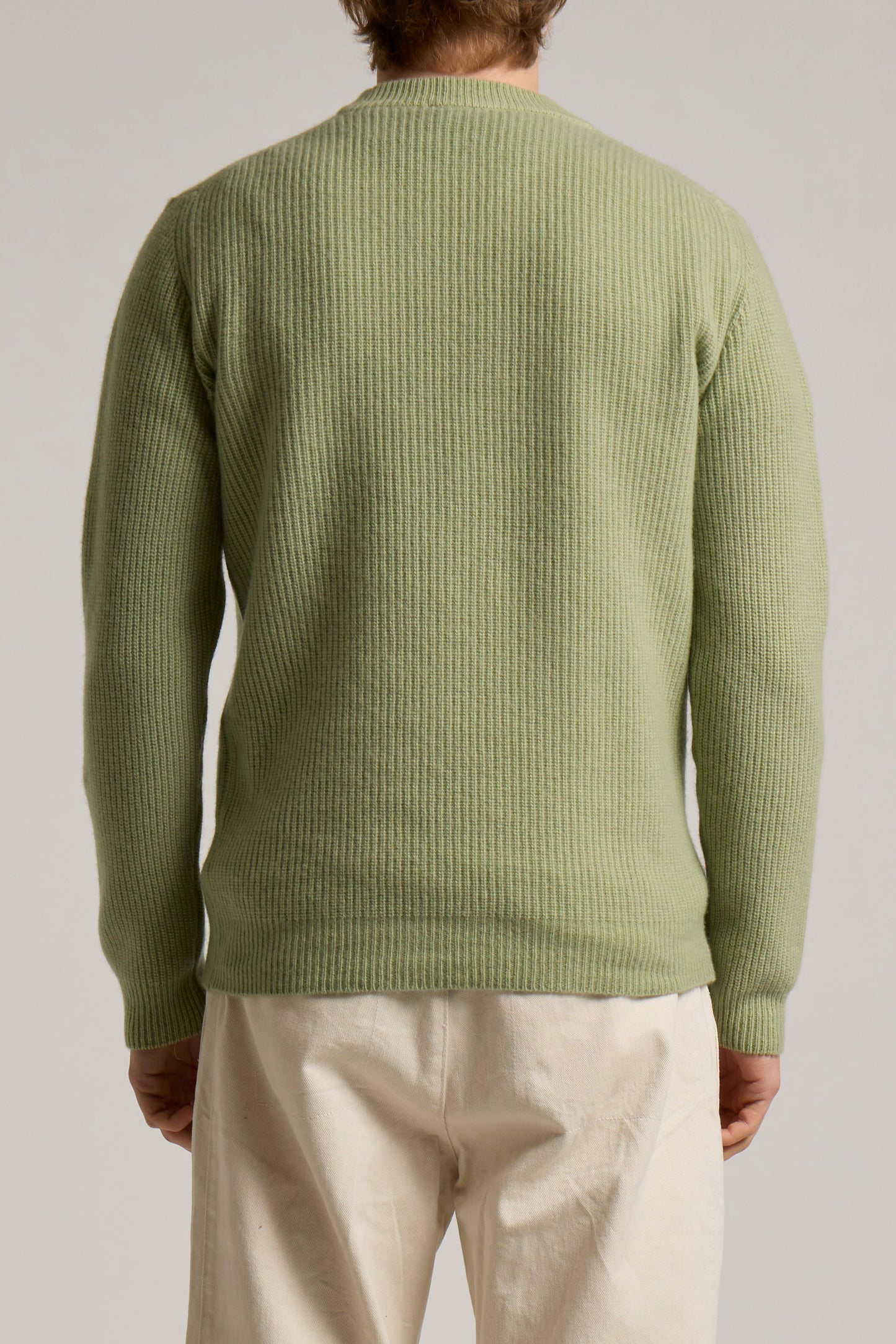 WOOL&CO – EXTRAFINE VIRGIN MERINO WOOL RIBBED CREW NECK SWEATER
