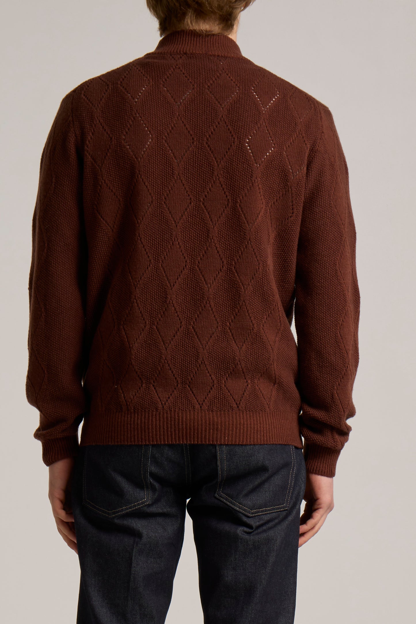 WOOL&CO – EXTRAFINE VIRGIN MERINO WOOL STRITCHED MOCK NECK SWEATER