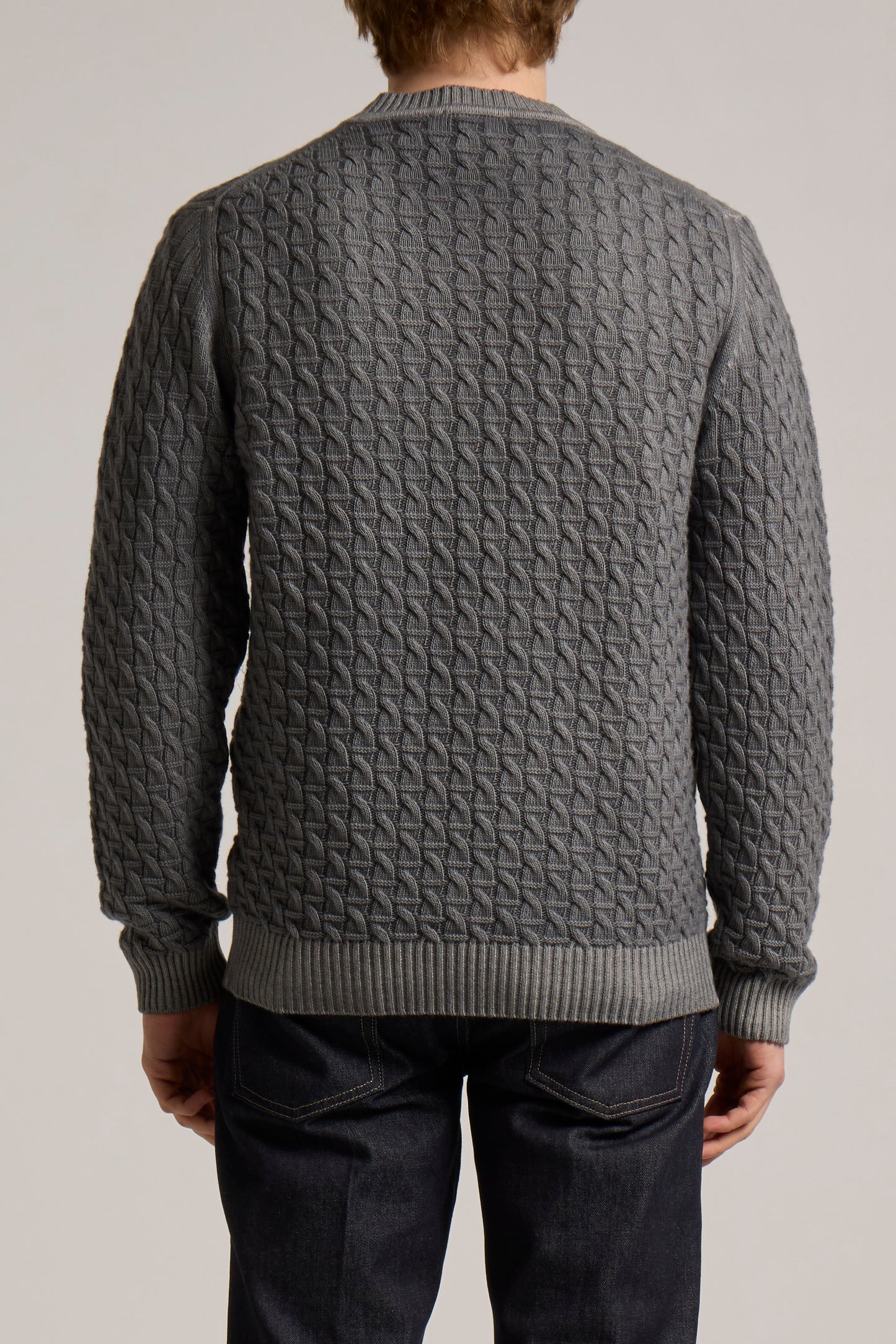 WOOL&CO – EXTRAFINE VIRGIN MERINO WOOL STRITCHED CREW NECK SWEATER