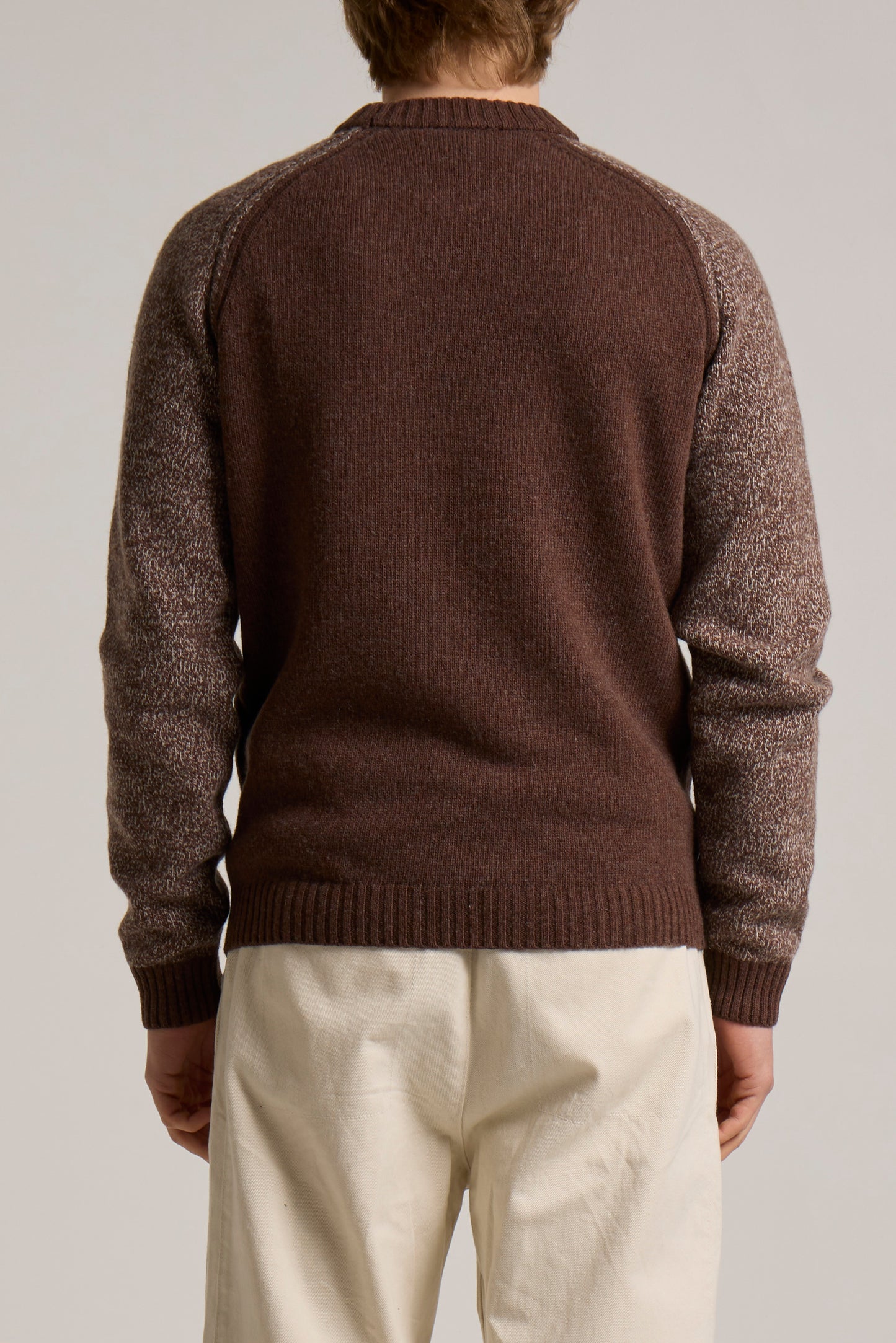 WOOL&CO – LAMBSWOOL CREW NECK SWEATER WITH RAGLAN ARMHOLE