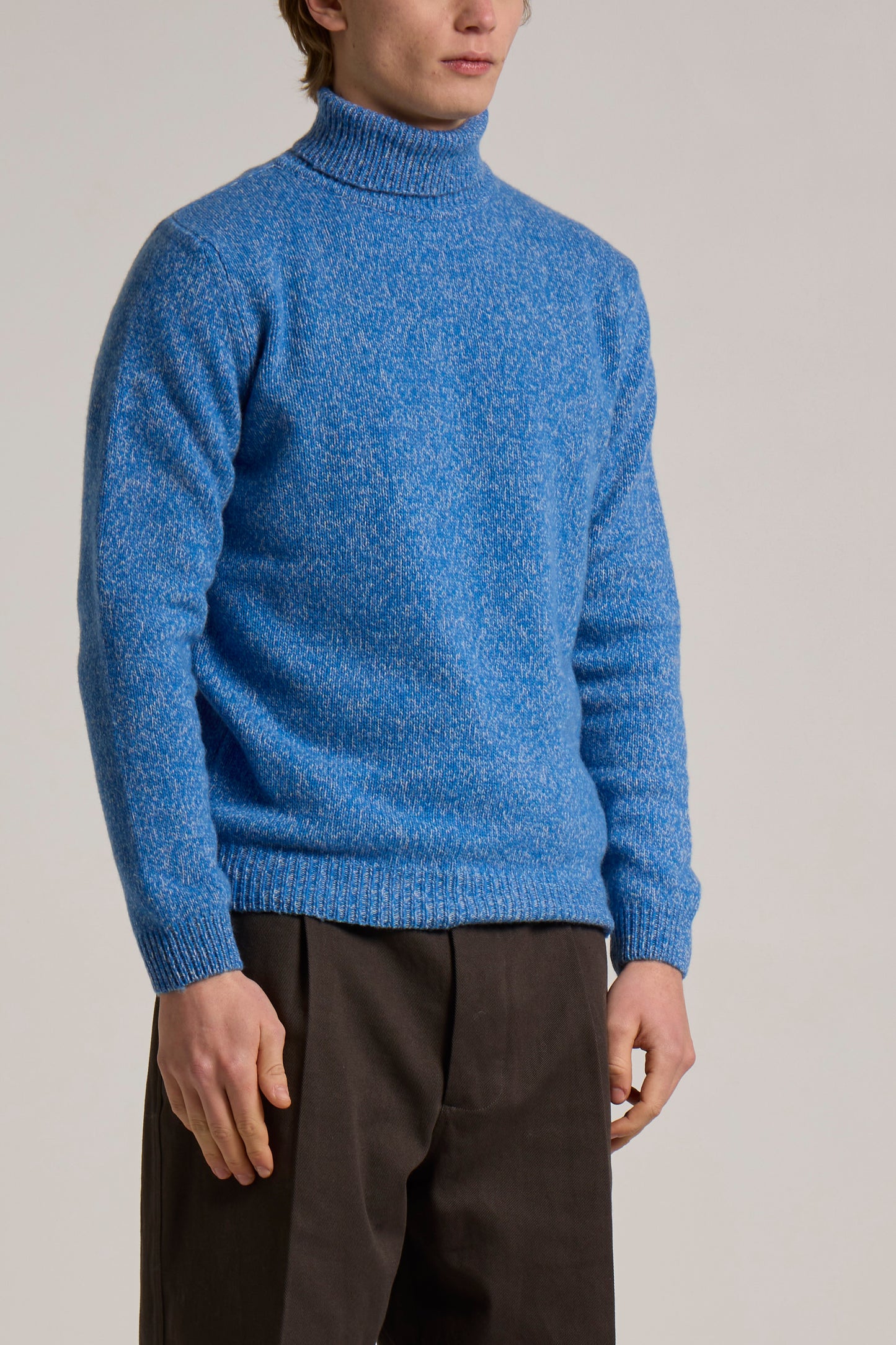 WOOL&CO – LAMBSWOOL SINGLE JERSEY TURTLE NECK SWEATER