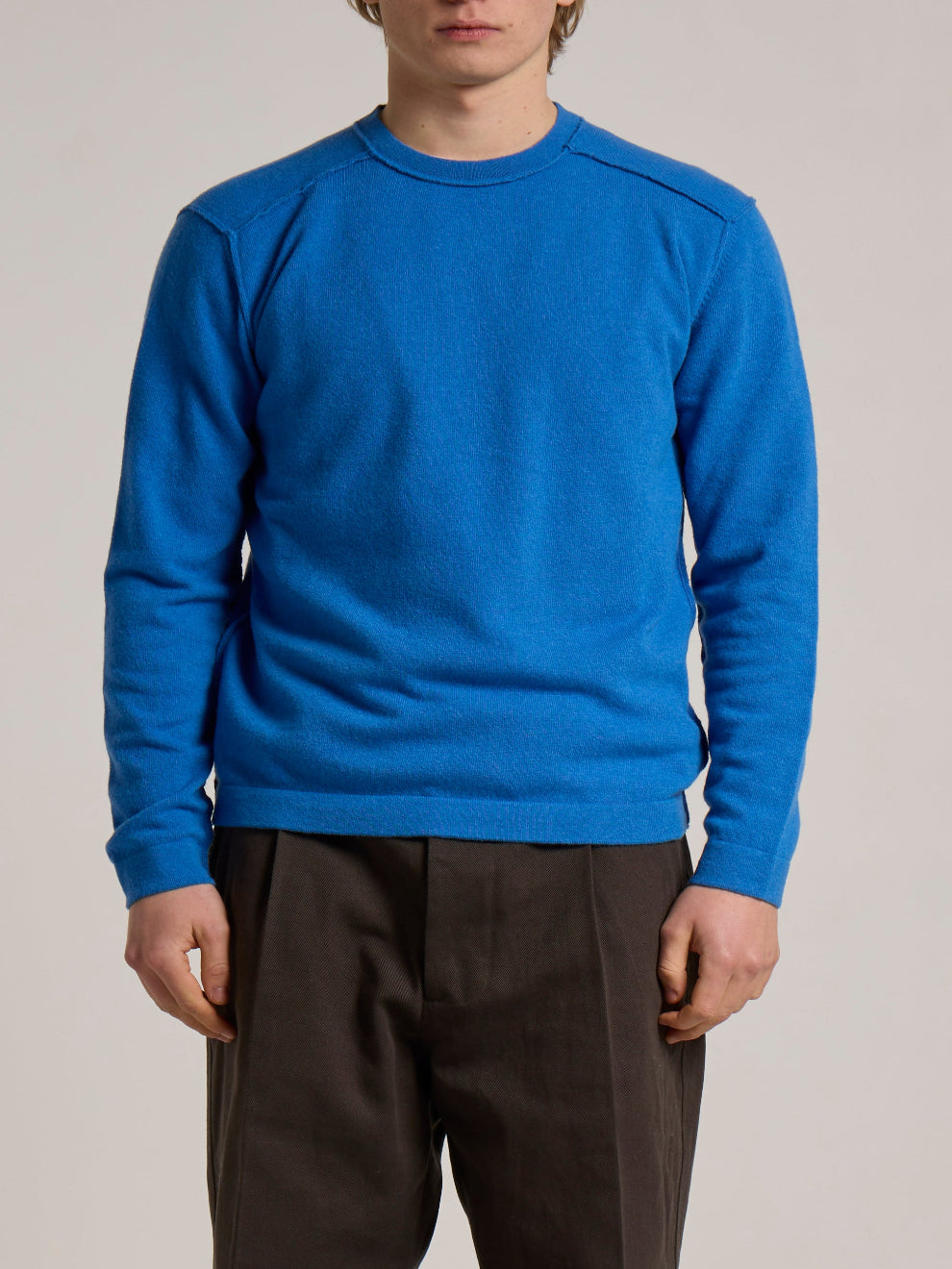 WOOL&CO – WOOL CREW NECK SWEATER WITH TUBULAR FINISHING