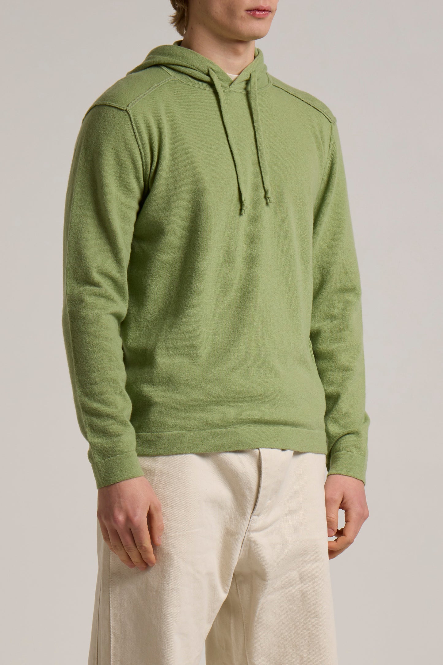 WOOL&CO – WOOL HOODED SWEATER WITH TUBOLAR FINISHING