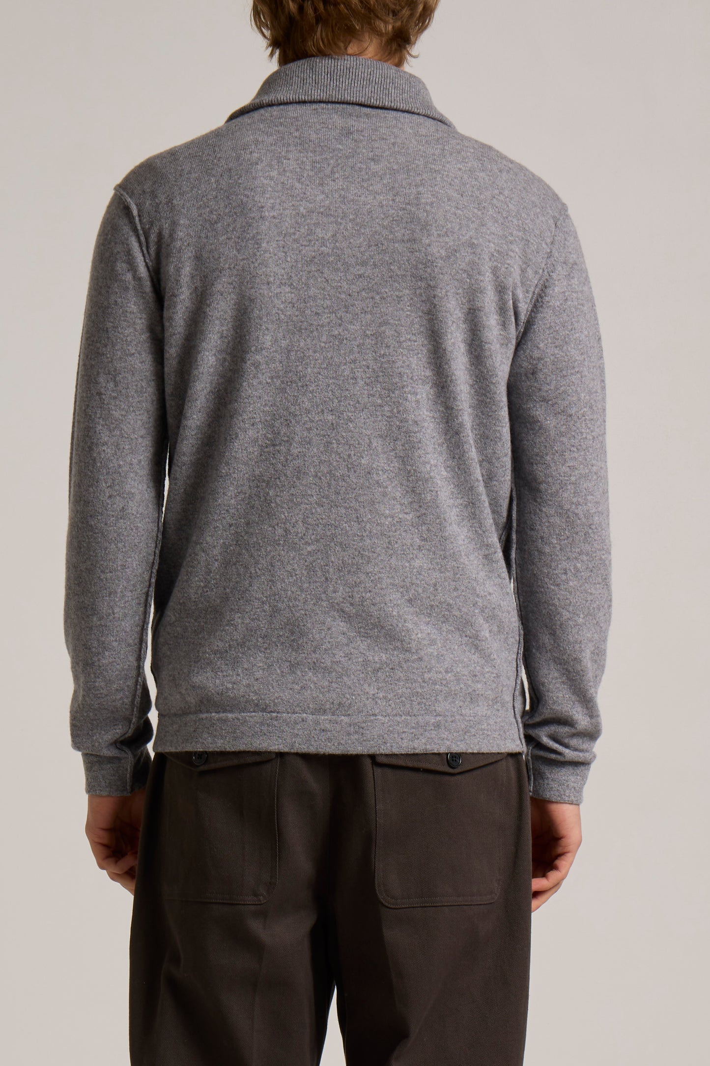 WOOL&CO – WOOL ZIPPED HALF NECK SWEATER WITH TUBOLAR FINISHING