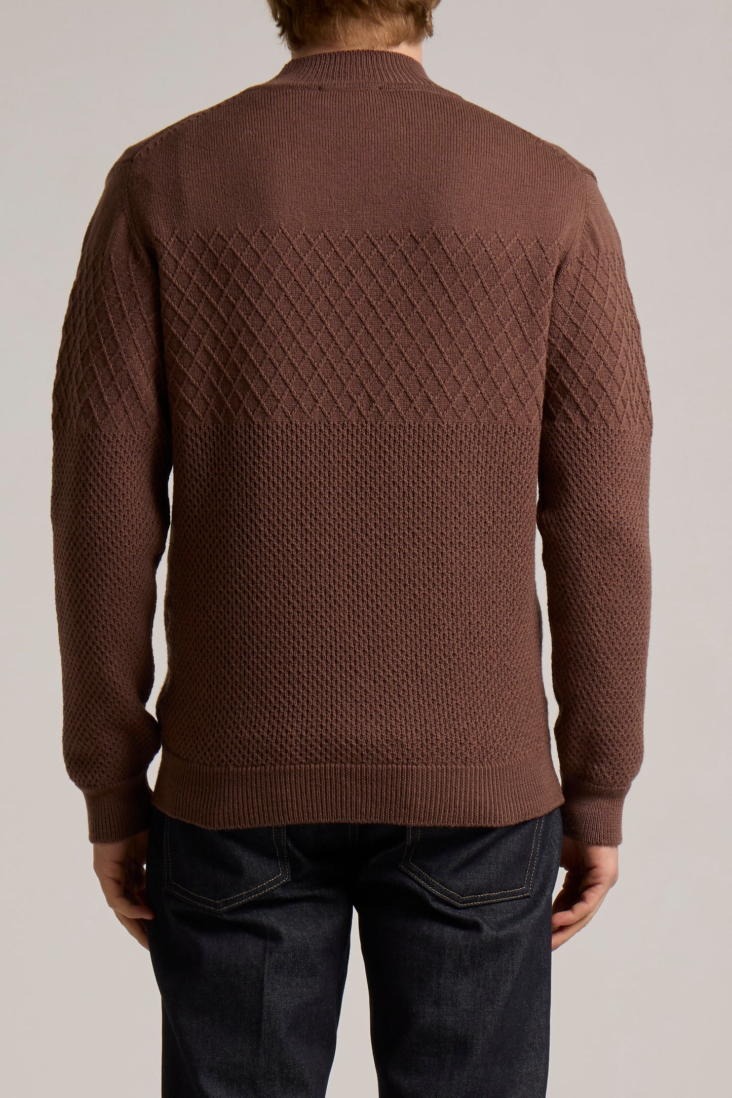 WOOL&CO – EXTRA TWISTED MERINO WOOL KNITTED MOCK NECK SWEATER