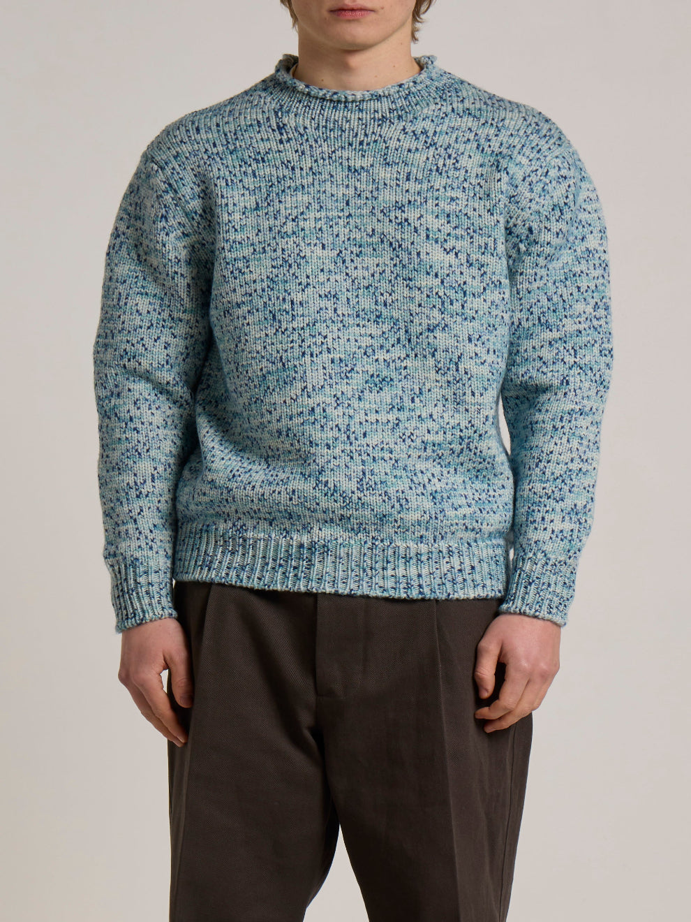 WOOL&CO – MERINO WOOL CHUNCKY SINGLE JERSEY CREW NECK SWEATER