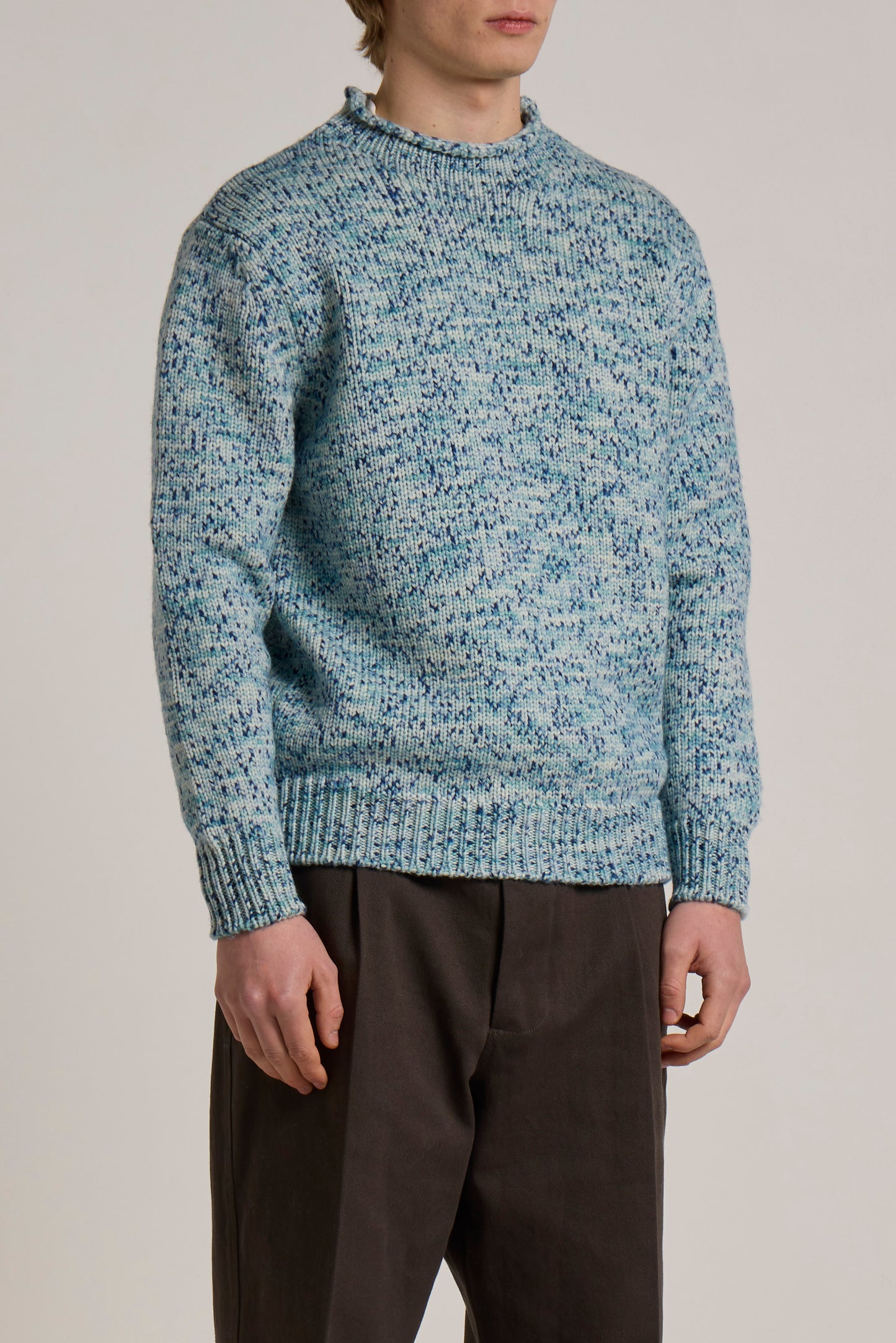 WOOL&CO – MERINO WOOL CHUNCKY SINGLE JERSEY CREW NECK SWEATER