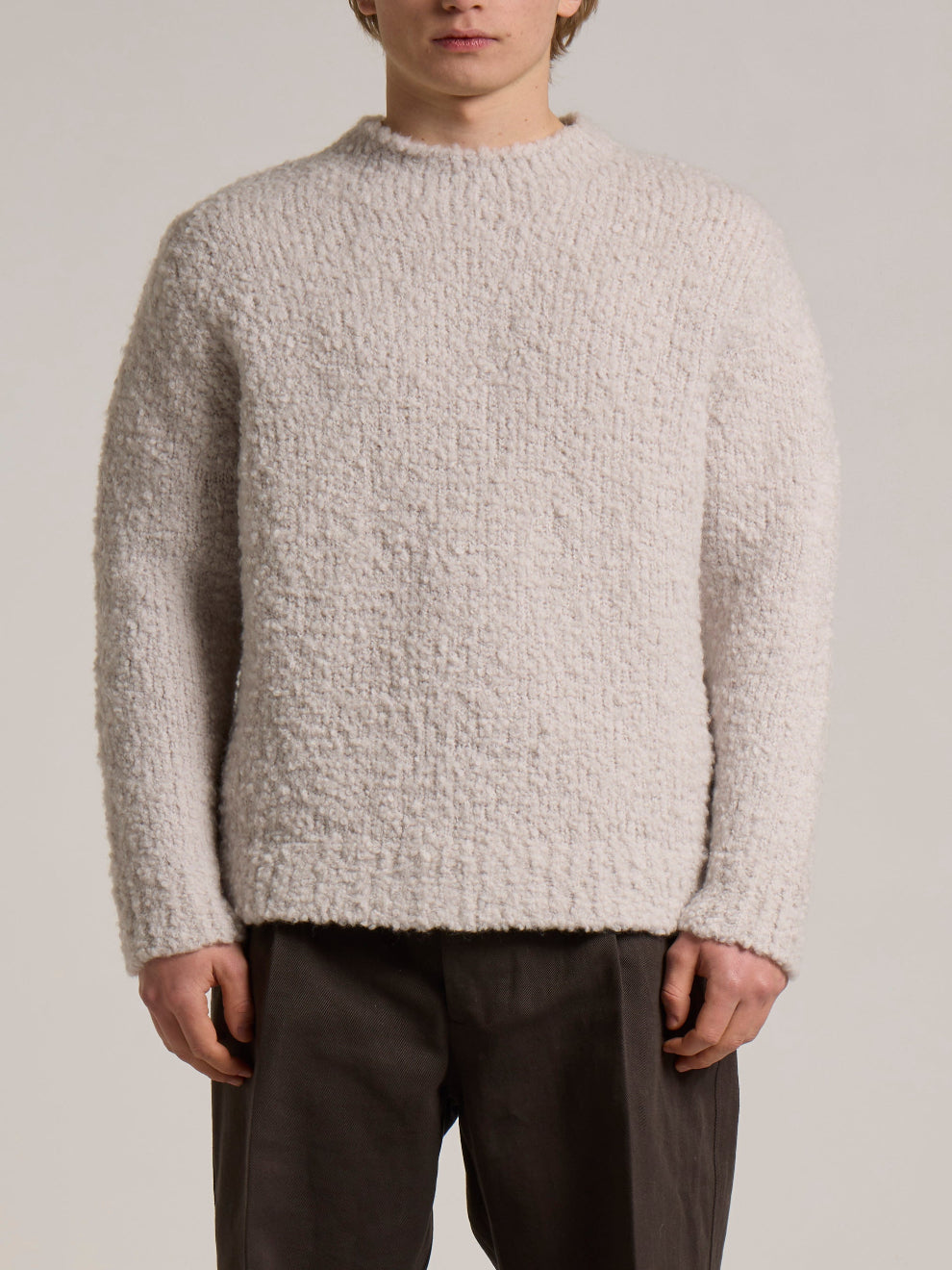 WOOL&CO – MERINO BOUCLÉ CREW NECK SWEATER